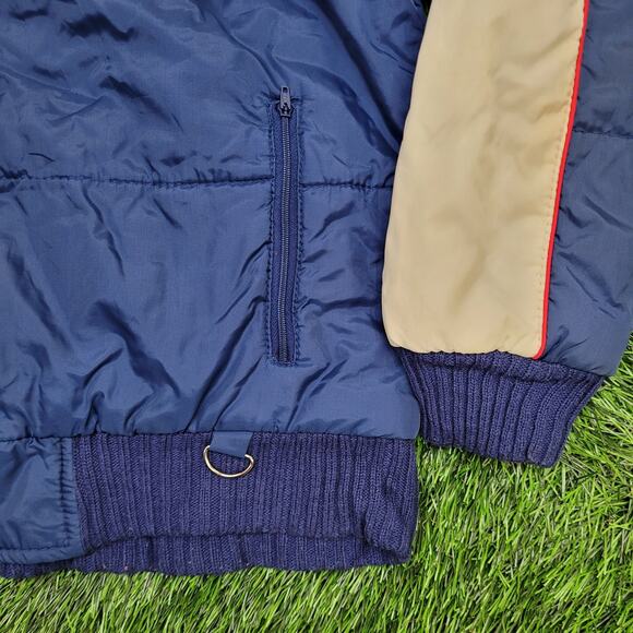 Vintage 90s Western MOD Jacket Womens Large 22x23 Blue Cream - Picture 11 of 13